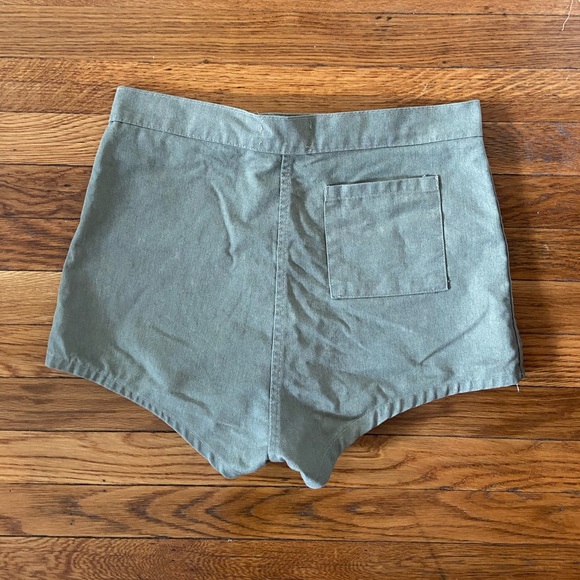 OD Green Vintage Military Booty Shorts - Picture 3 of 4